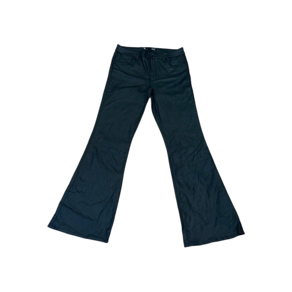 Kut from the cloth black faux leather flared pants